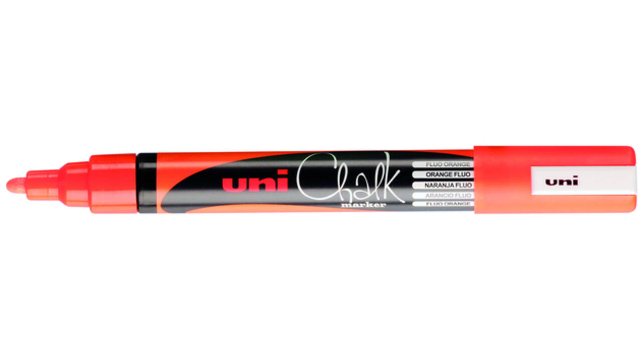 Krijtstift Uni-ball chalk rond 1.8-2.5mm fluor oranje