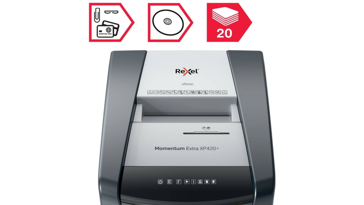 Papiervernietiger Rexel Momentum Extra XP420+ snippers 4x35mm
