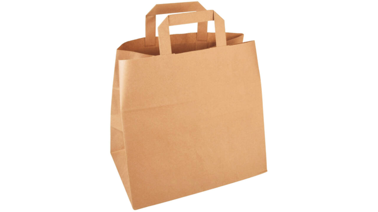 Tas IEZZY kraft papier 32x16x27cm (bxdxh) bruin 250 stuks