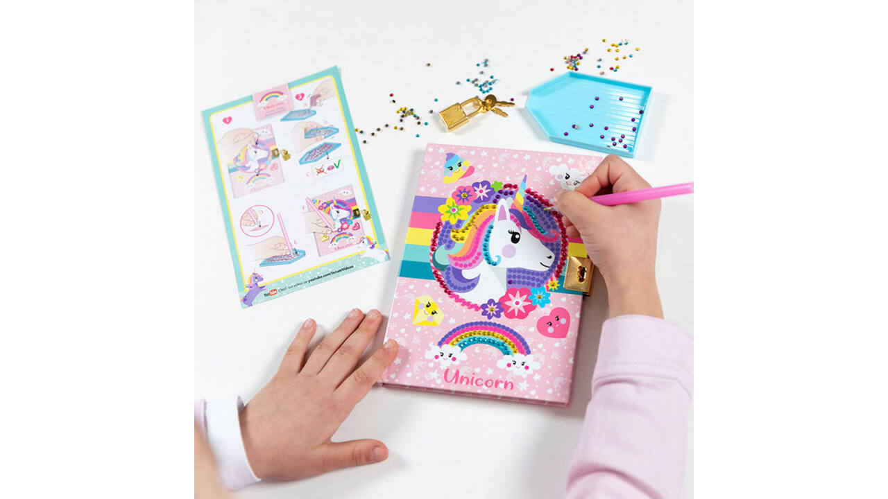 Knutselset Totum Unicorn dagboek Diamondpainting