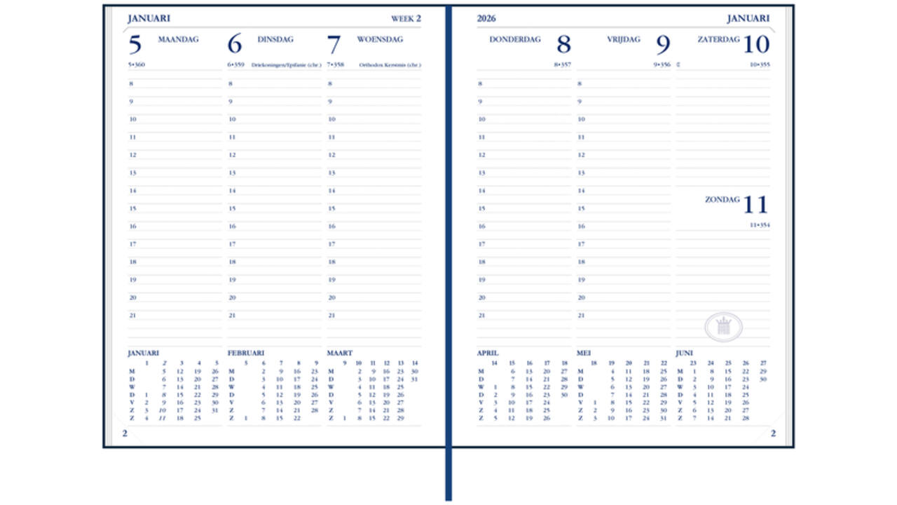 Agenda 2027 Ryam Weekplan Plus Mundior groot letter 7dagen/2pagina's assorti