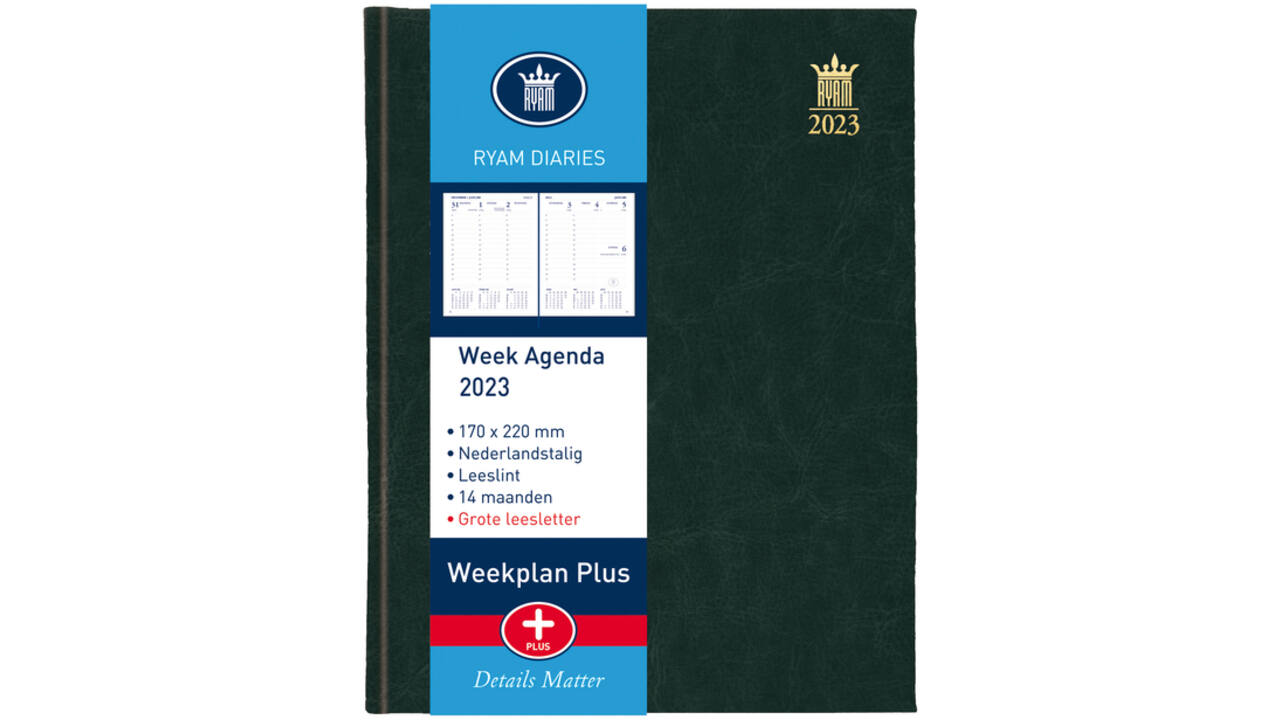 Agenda 2027 Ryam Weekplan Plus Mundior groot letter 7dagen/2pagina's assorti