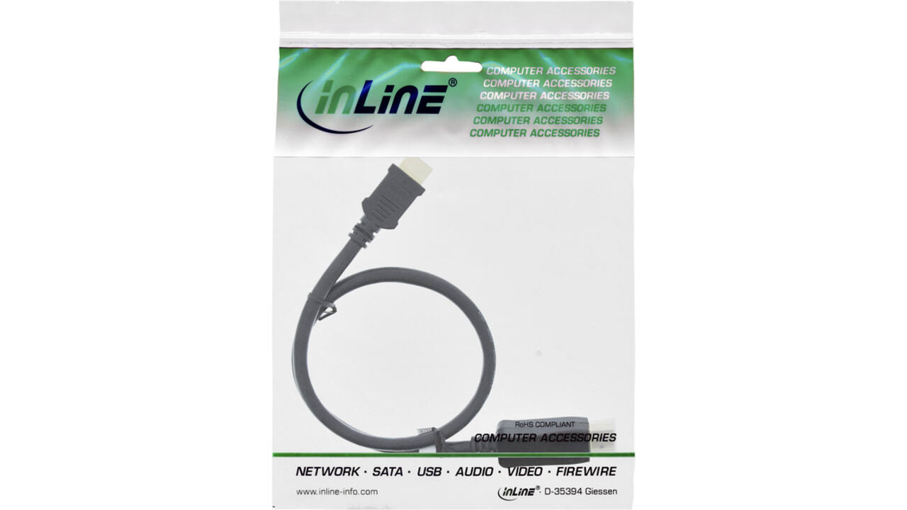 Kabel inLine Displayport HDMI 4K M/M 2 meter zwart