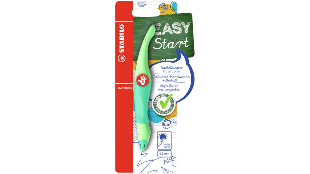 Rollerpen STABILO Easyoriginal rechts M pastel vleugje mint blister