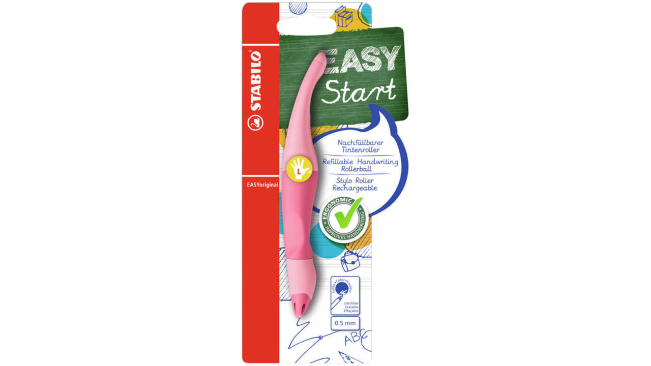 Rollerpen STABILO Easyoriginal links pastel medium roze blister