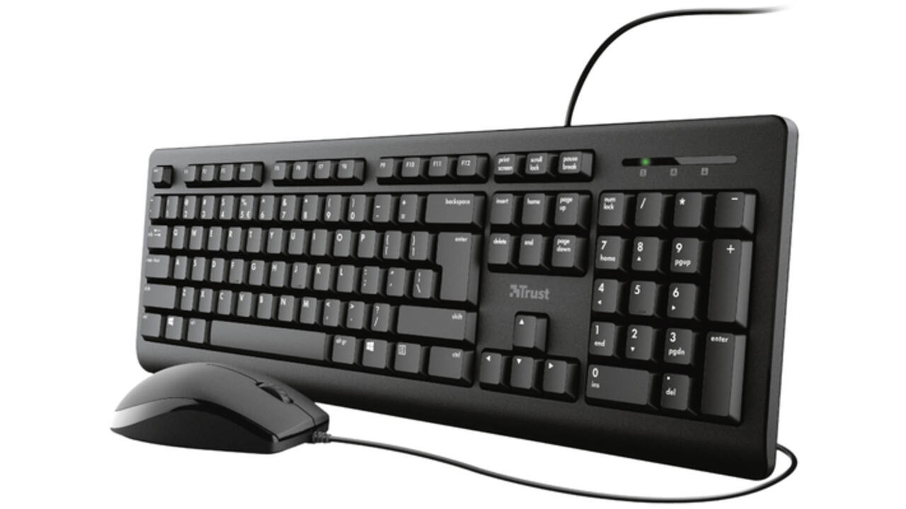 Toetsenbord Trust Primo + muis zwart