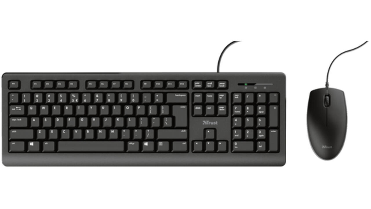 Toetsenbord Trust Primo + muis zwart