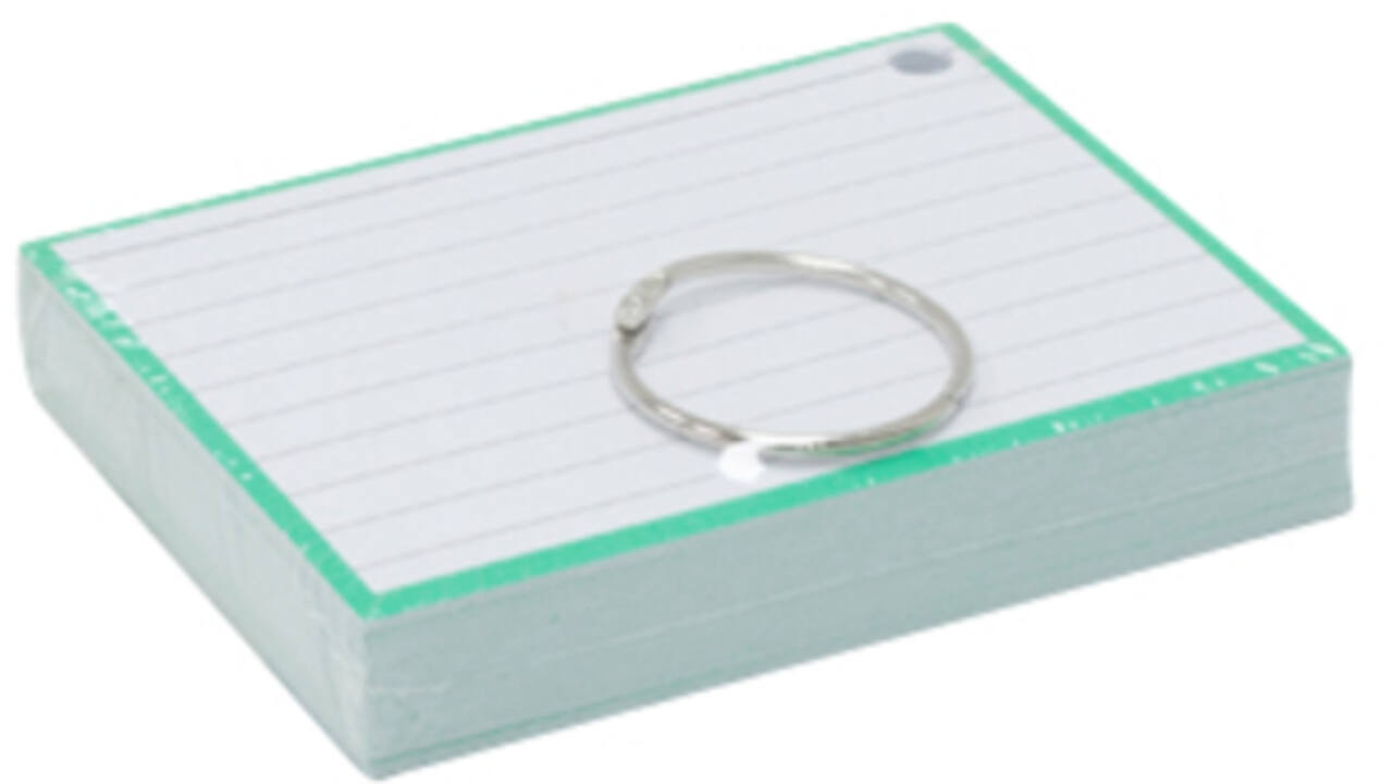 Flashcards A7 Groen incl. clipring