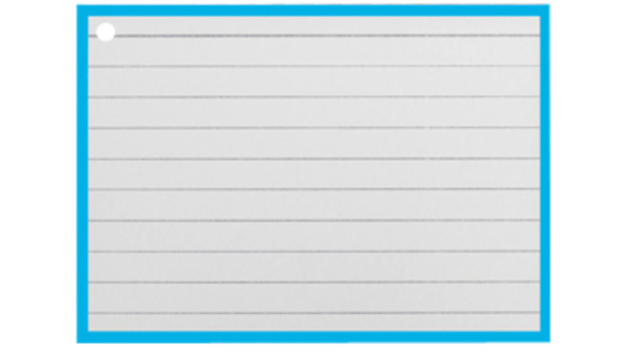 Flashcards A7 Blauw incl. clipring