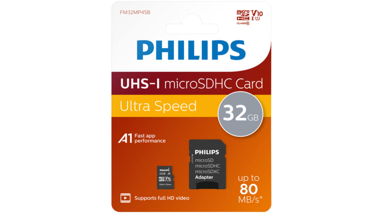 Micro SDHC Card Philips Class 10 UHS-I U1 32GB