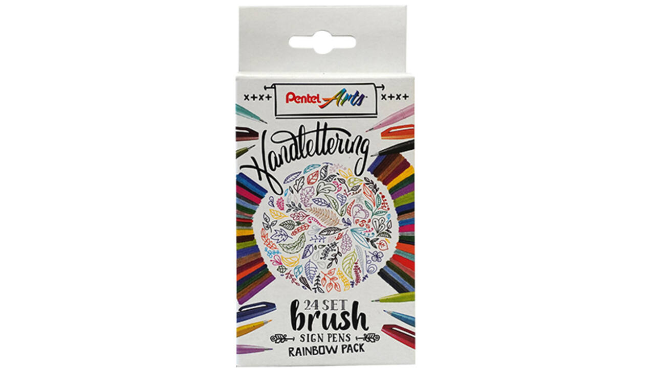 Brushpen Pentel Sign SES15C Rainbow assorti set à 24 stuks