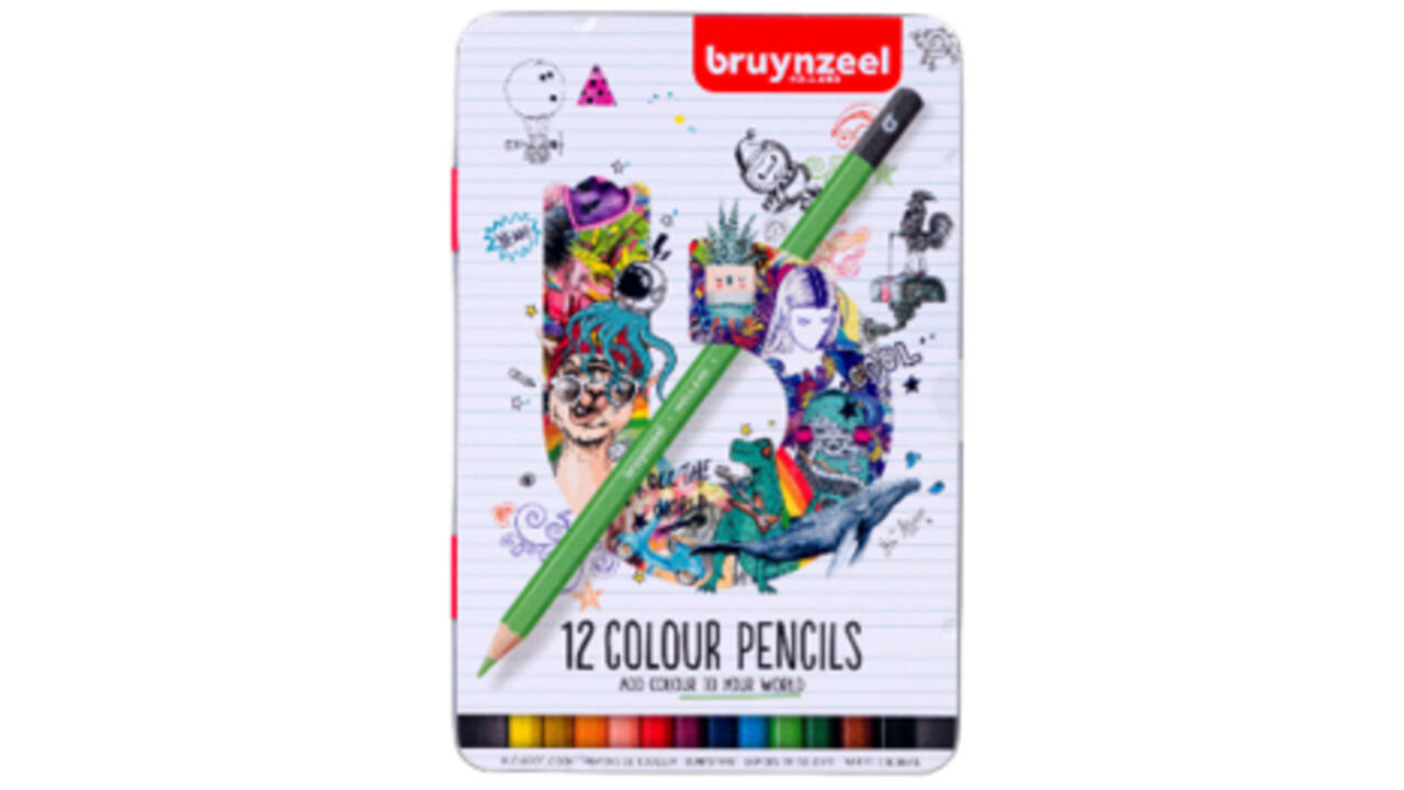 Kleurpotlood Bruynzeel wit blik 12 stuks