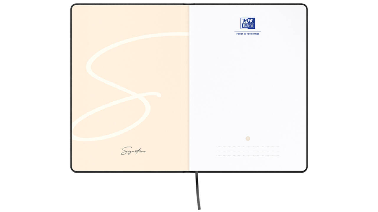 Notitieboek Oxford Signature A5 lijn 80vel zwart