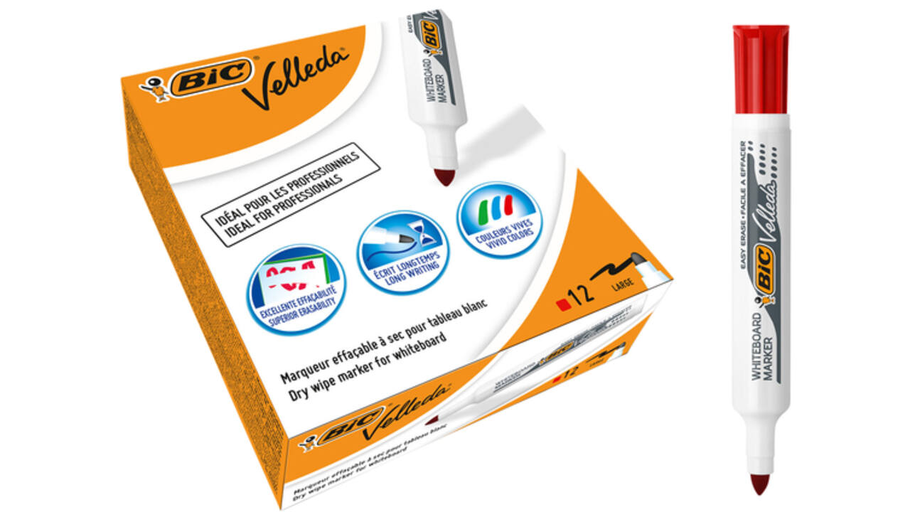 Viltstift Bic Velleda 1711 whiteboard rond large rood