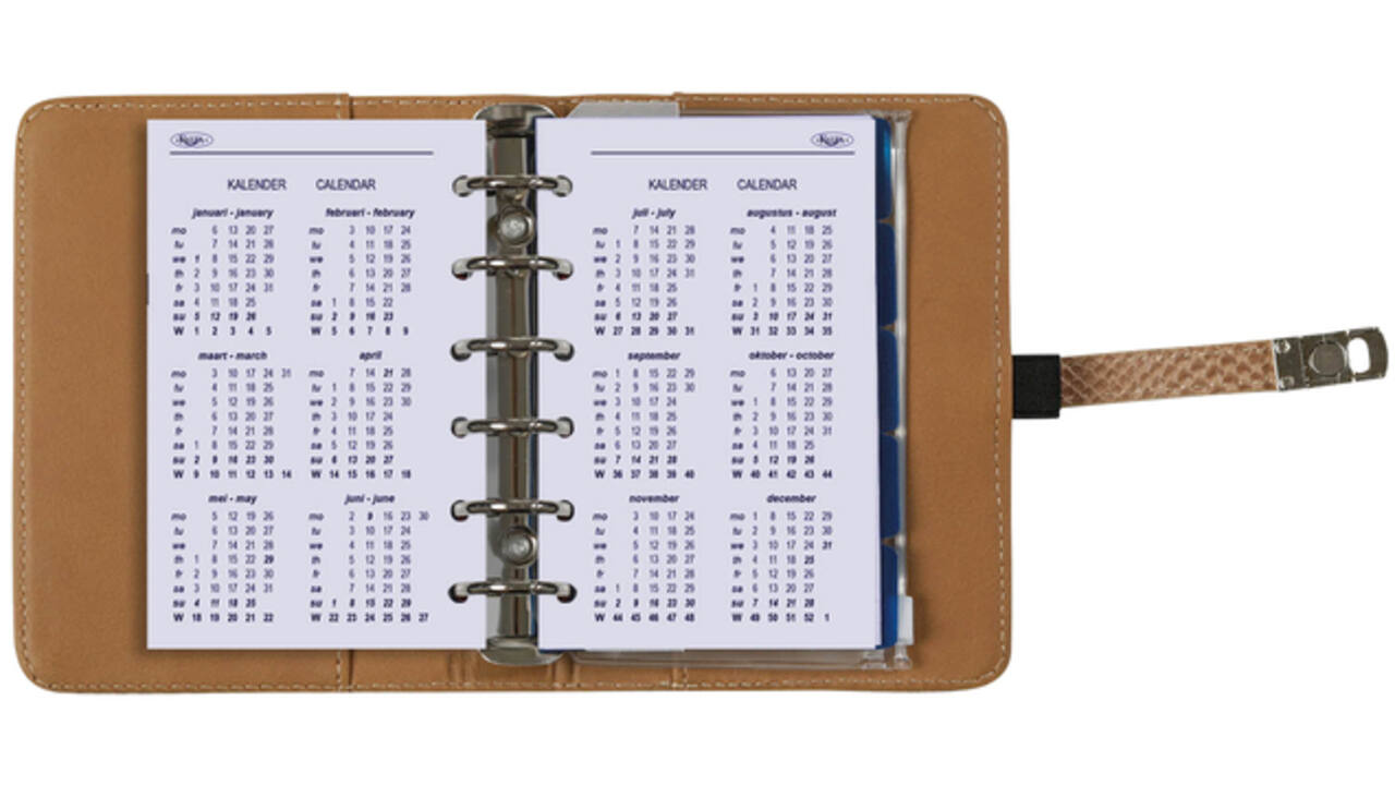Organizer Kalpa Pocket inclusief agenda 2024-2025 7dagen/2pagina's slangenprint bruin