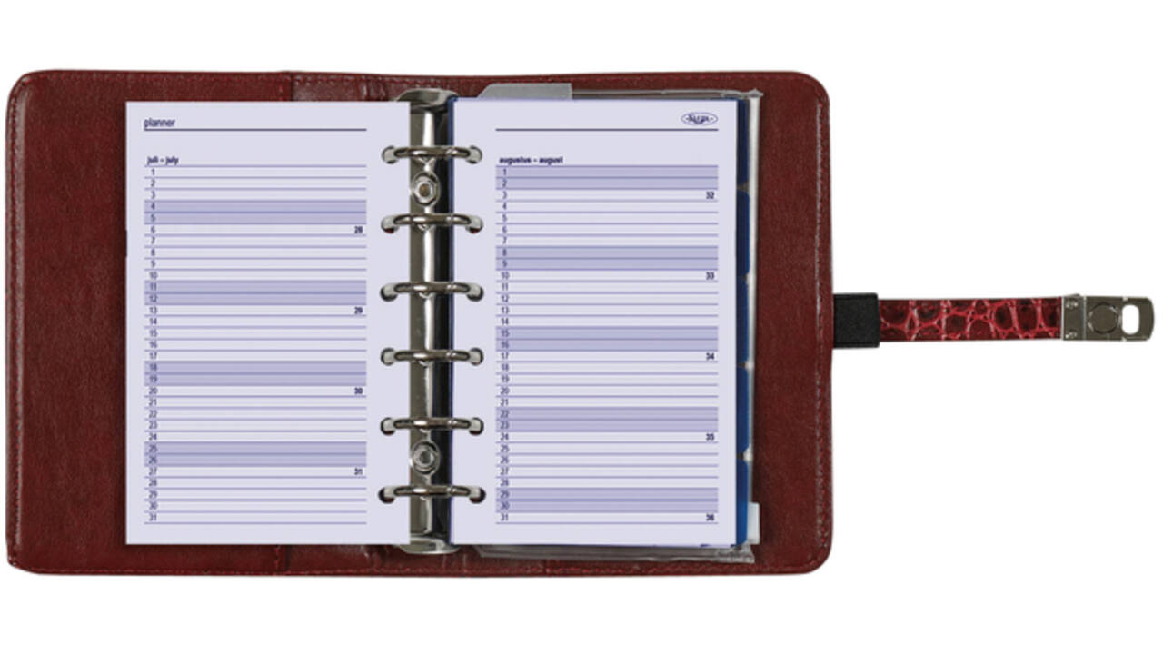 Organizer Kalpa Pocket inclusief agenda 2024-2025 7dagen/2pagina's croco mulberry