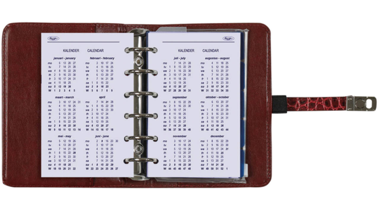 Organizer Kalpa Pocket inclusief agenda 2024-2025 7dagen/2pagina's croco mulberry