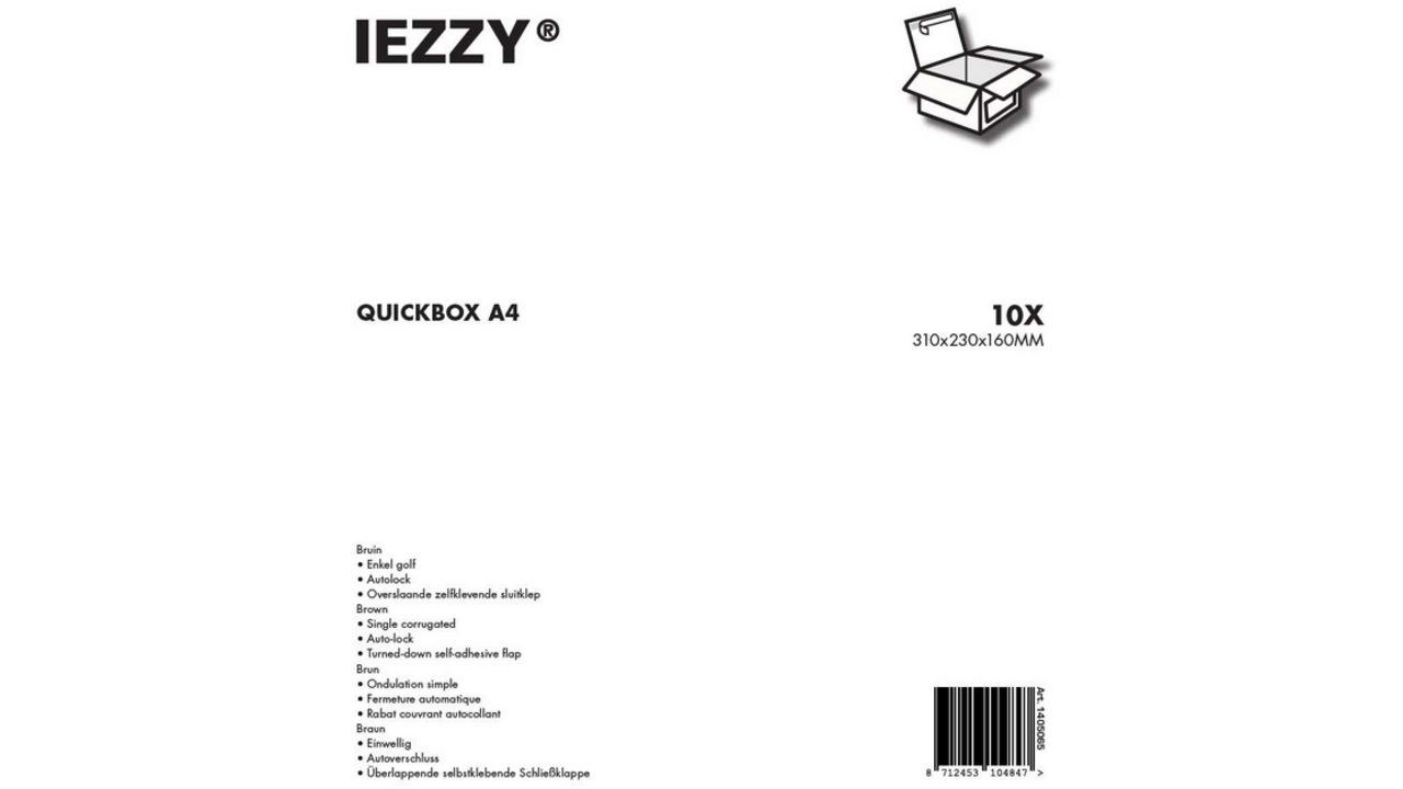 Quickbox IEZZY A4 310x230x160mm 10 stuks