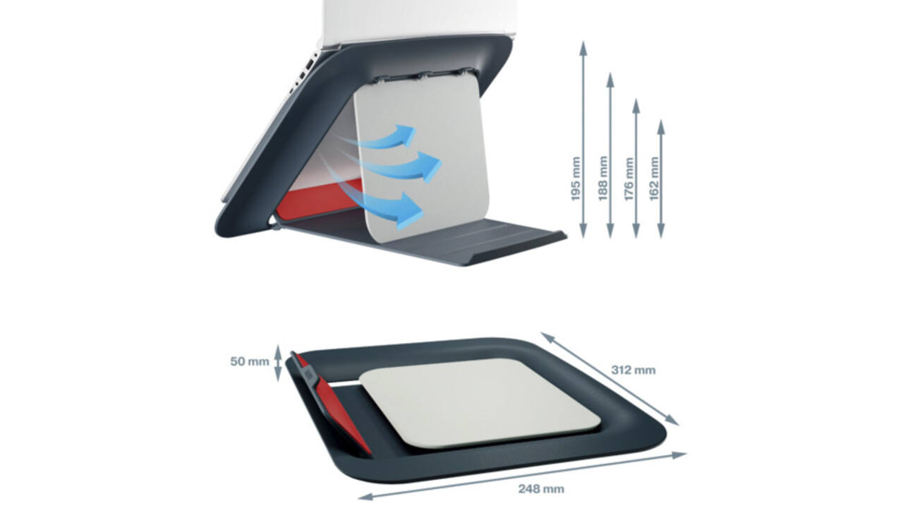Laptopstandaard Leitz Ergo Cosy grijs