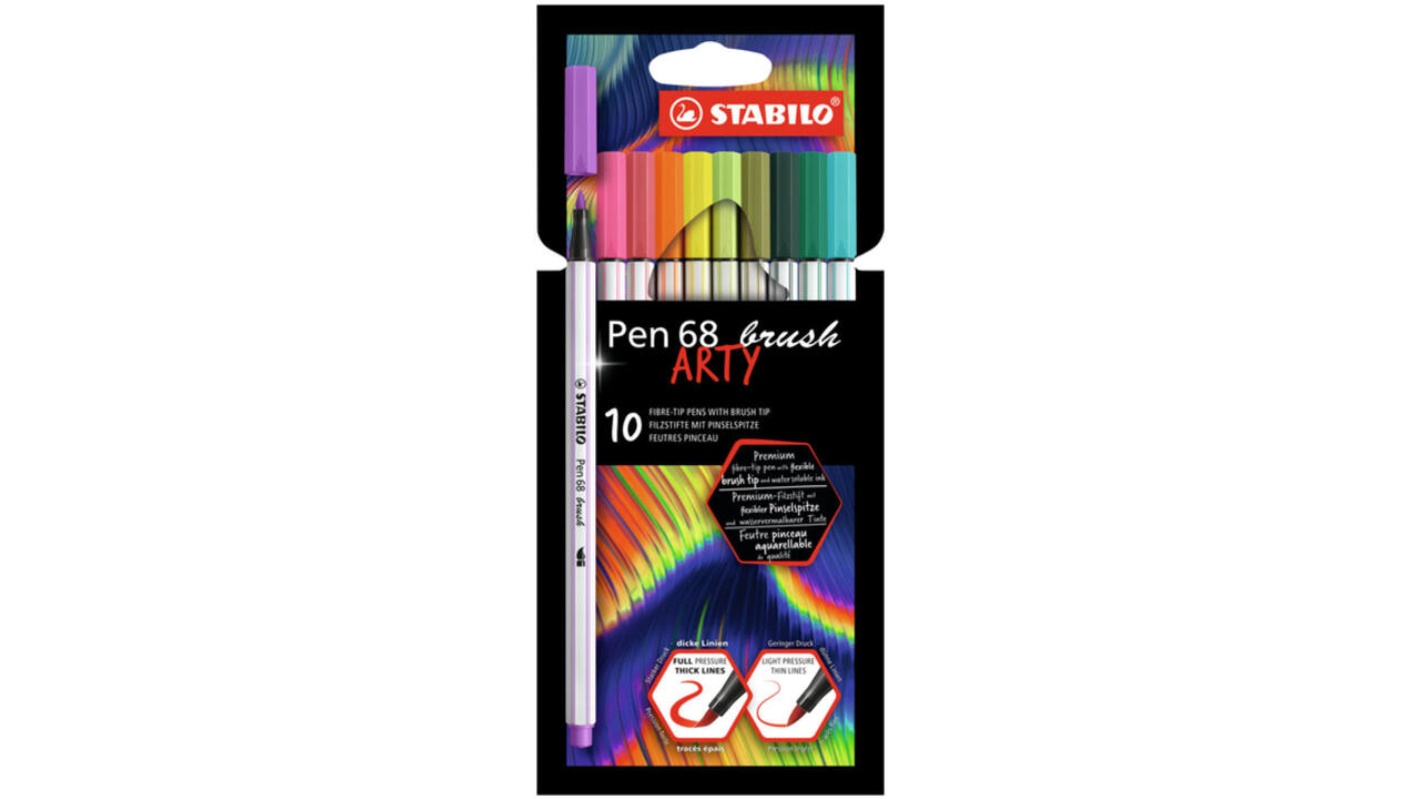 Brushstift STABILO Pen 568/10 Arty assorti set à 10 stuks
