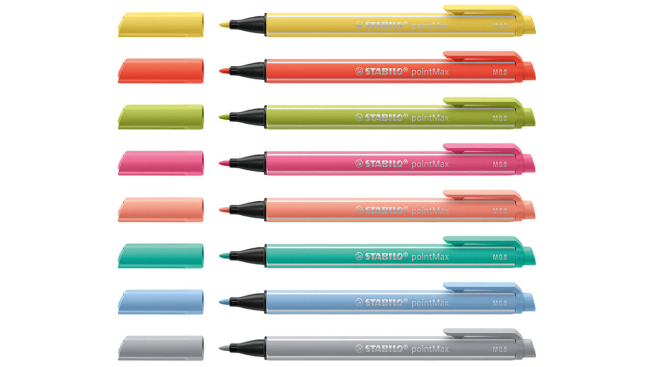 Viltstift STABILO pointMax 488/8 medium assorti pastel etui à 8 stuks