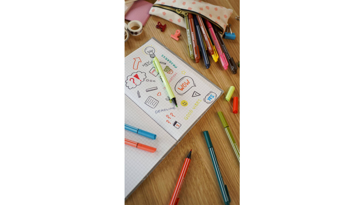 Viltstift STABILO pointMax 488/4 medium assorti pastel etui à 4 stuks