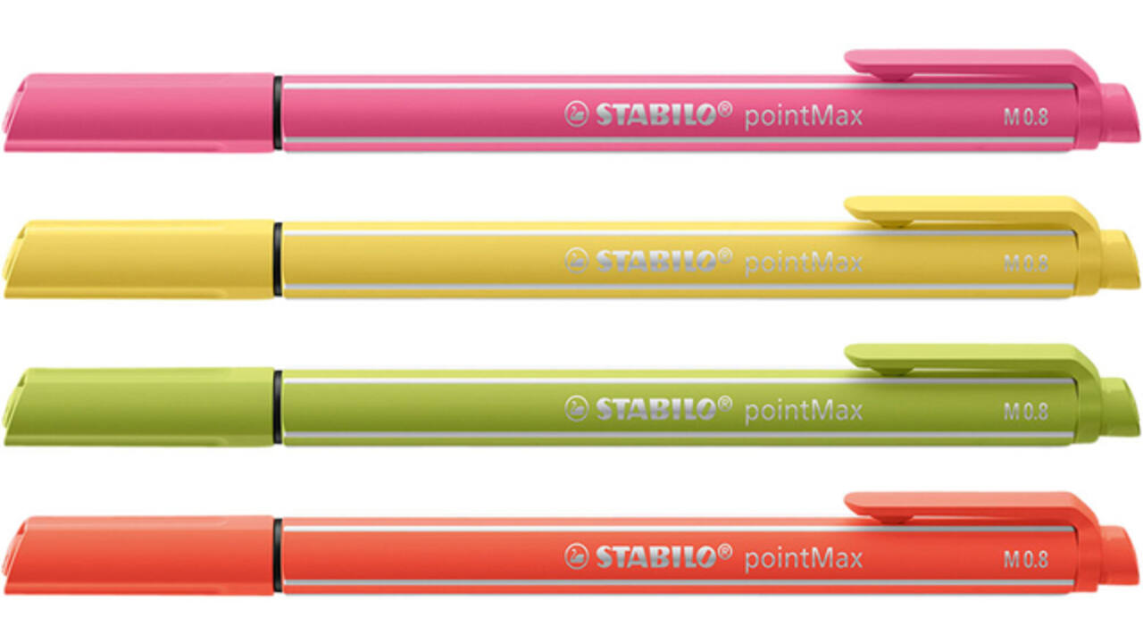 Viltstift STABILO pointMax 488/4 medium assorti pastel etui à 4 stuks