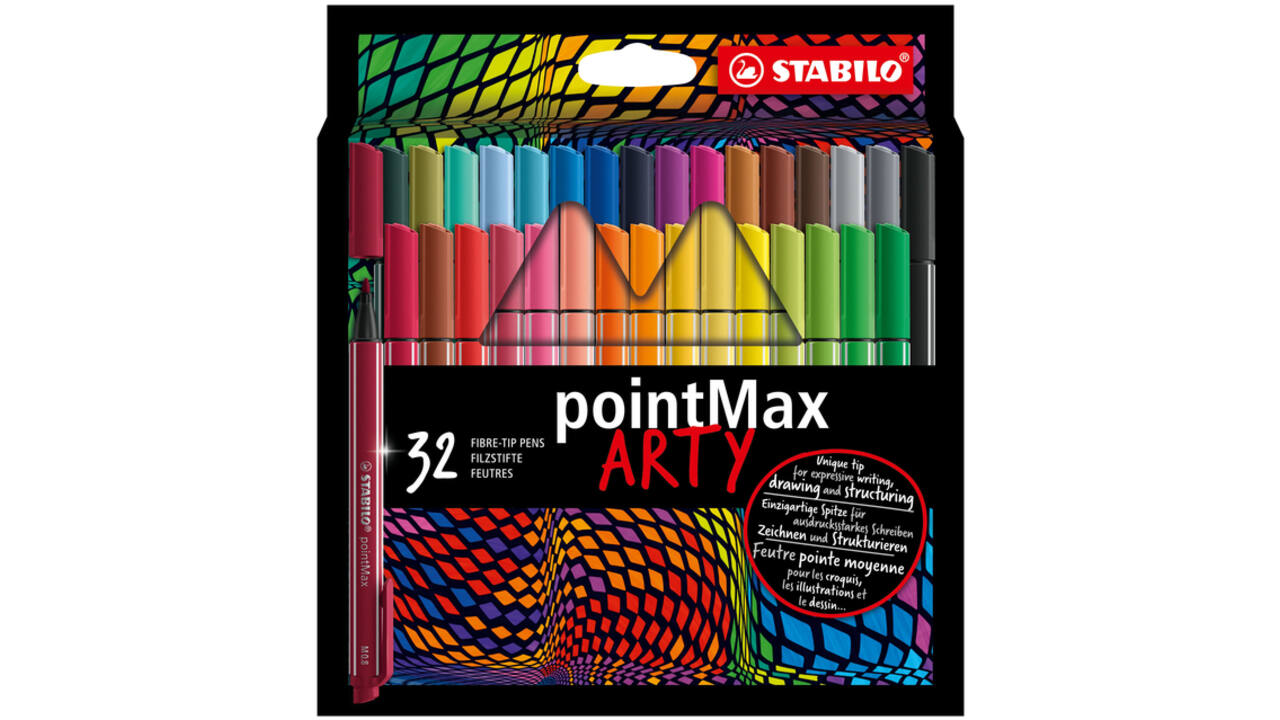 Viltstift STABILO pointMax 488/32 Arty medium assorti etui à 32 stuks