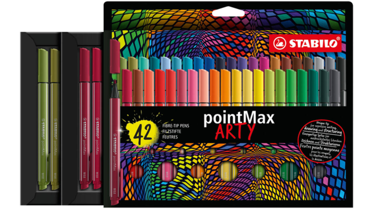 Viltstift STABILO pointMax 488/42 Arty medium assorti etui à 42 stuks