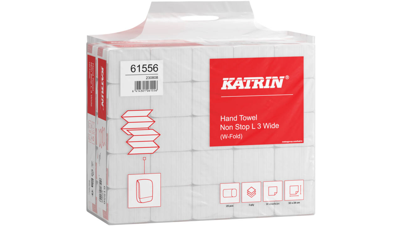Handdoek Katrin W-vouw 3-laags wit 320x240mm