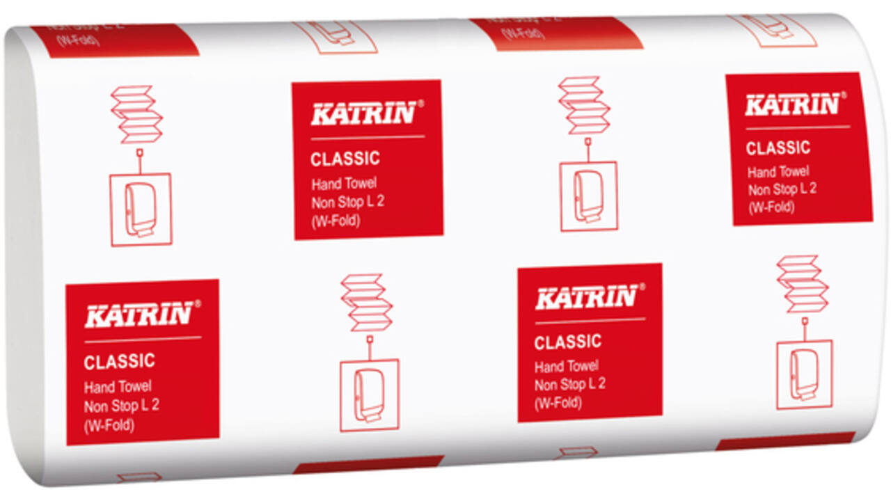 Handdoek Katrin 61594 W-vouw Classic 2laags 20,3x32cm 25x120st