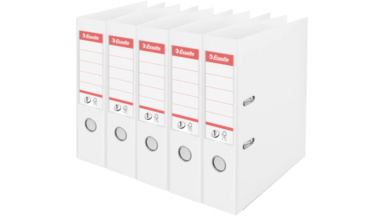 Ordner Esselte Vivida No.1 multipack 75mm A4 5 stuks wit