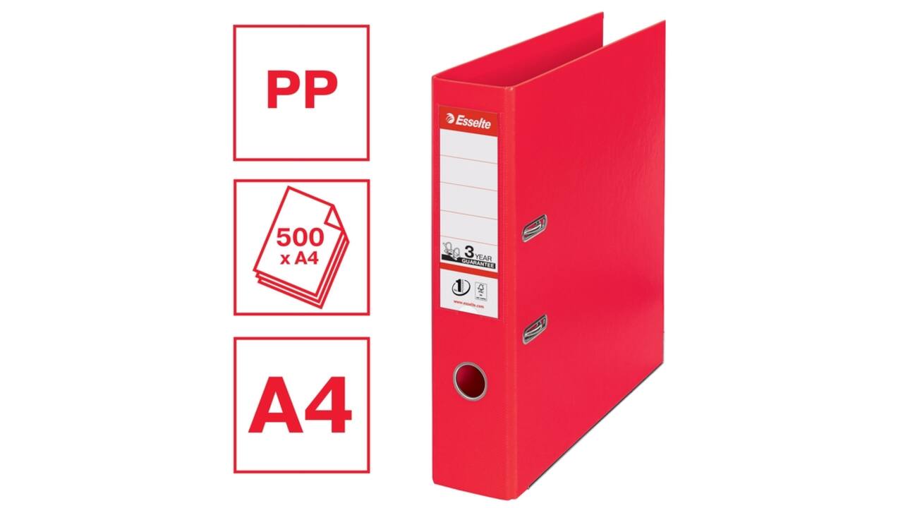 Ordner Esselte Vivida No.1 multipack 75mm A4 5 stuks rood