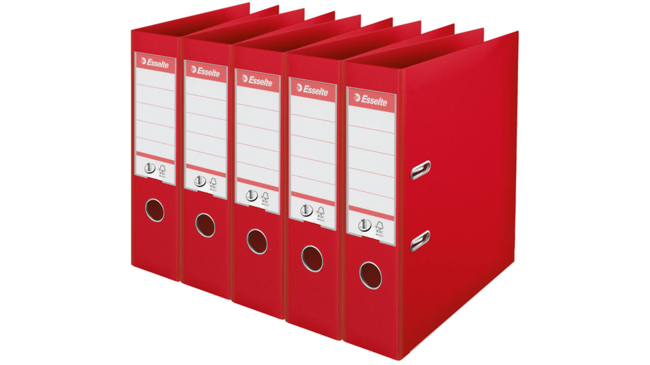 Ordner Esselte Vivida No.1 multipack 75mm A4 5 stuks rood