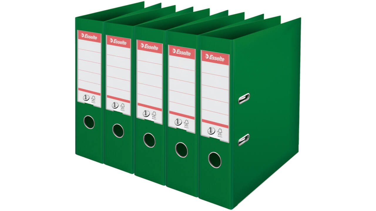 Ordner Esselte Vivida No.1 multipack 75mm A4 5 stuks groen