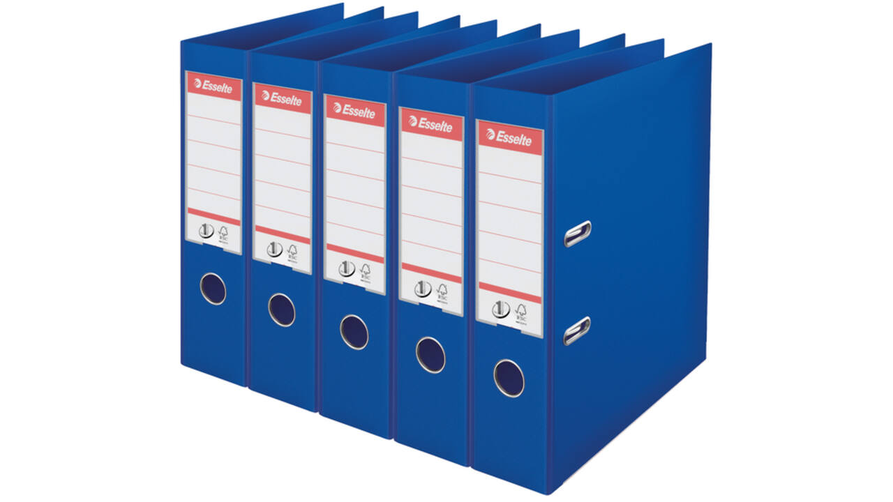 Ordner Esselte Vivida No.1 multipack 75mm A4 5 stuks blauw
