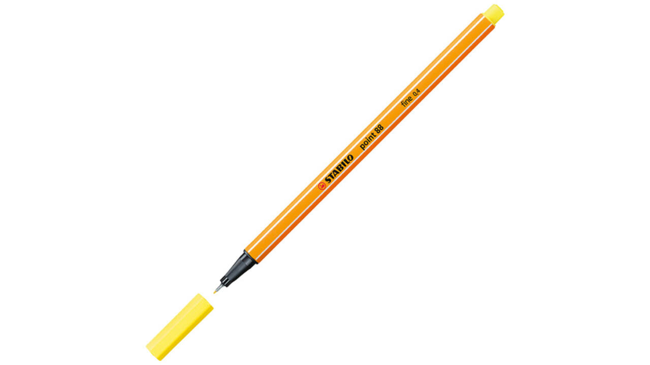 Fineliner STABILO point 88/24 fijn citroengeel