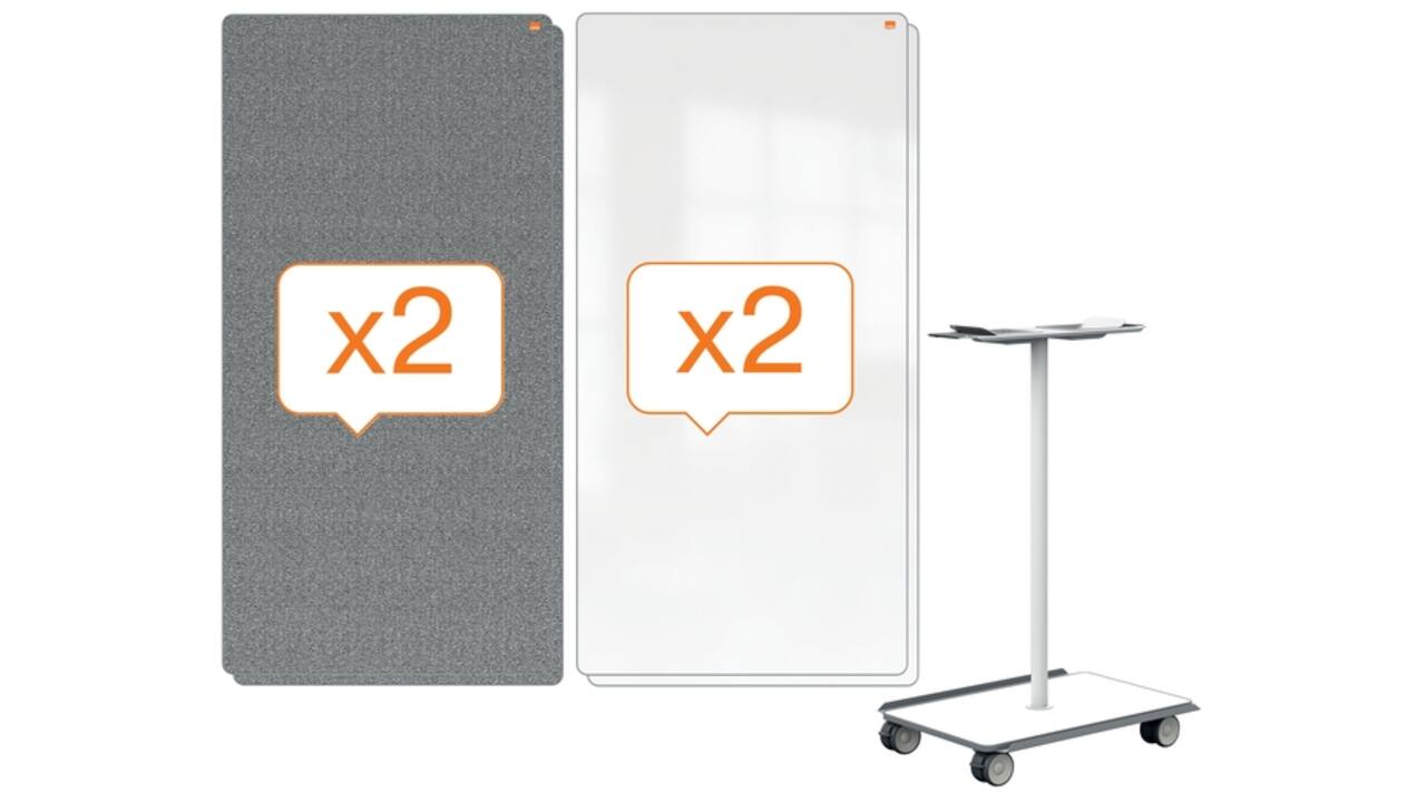 White- en Memobord systeem Nobo Move & Meet 1800x900mm