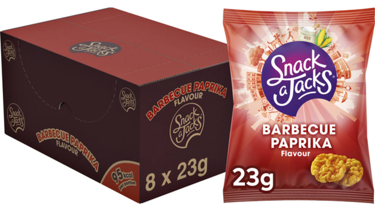 Mini rijstwafels Snack-a-Jacks barbeque paprika