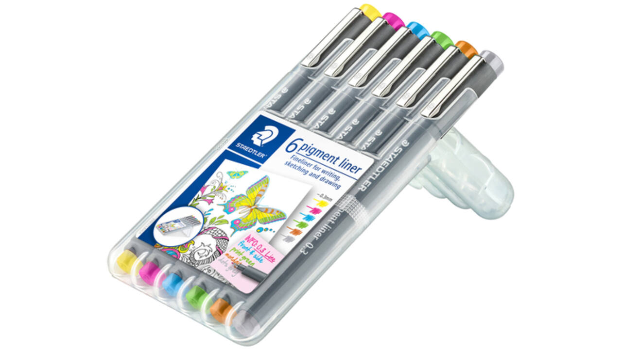 Fineliner Staedtler Pigment 308 0,3mm set à 6 kleuren