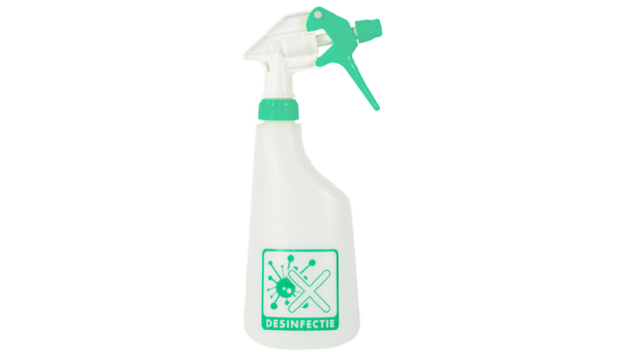 Sproeiflacon Cleaninq 600ml leeg met logo desinfectie