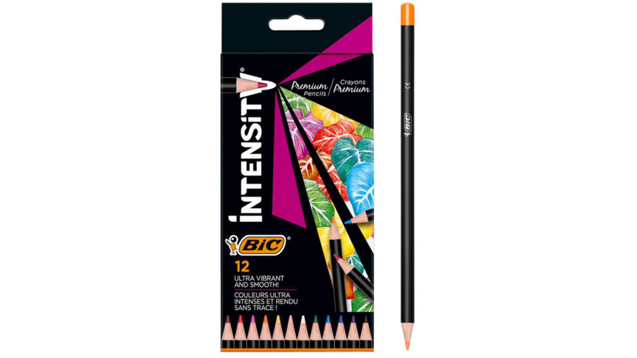 Kleurpotloden Bic Intensity Premium assorti etui à 12 stuks