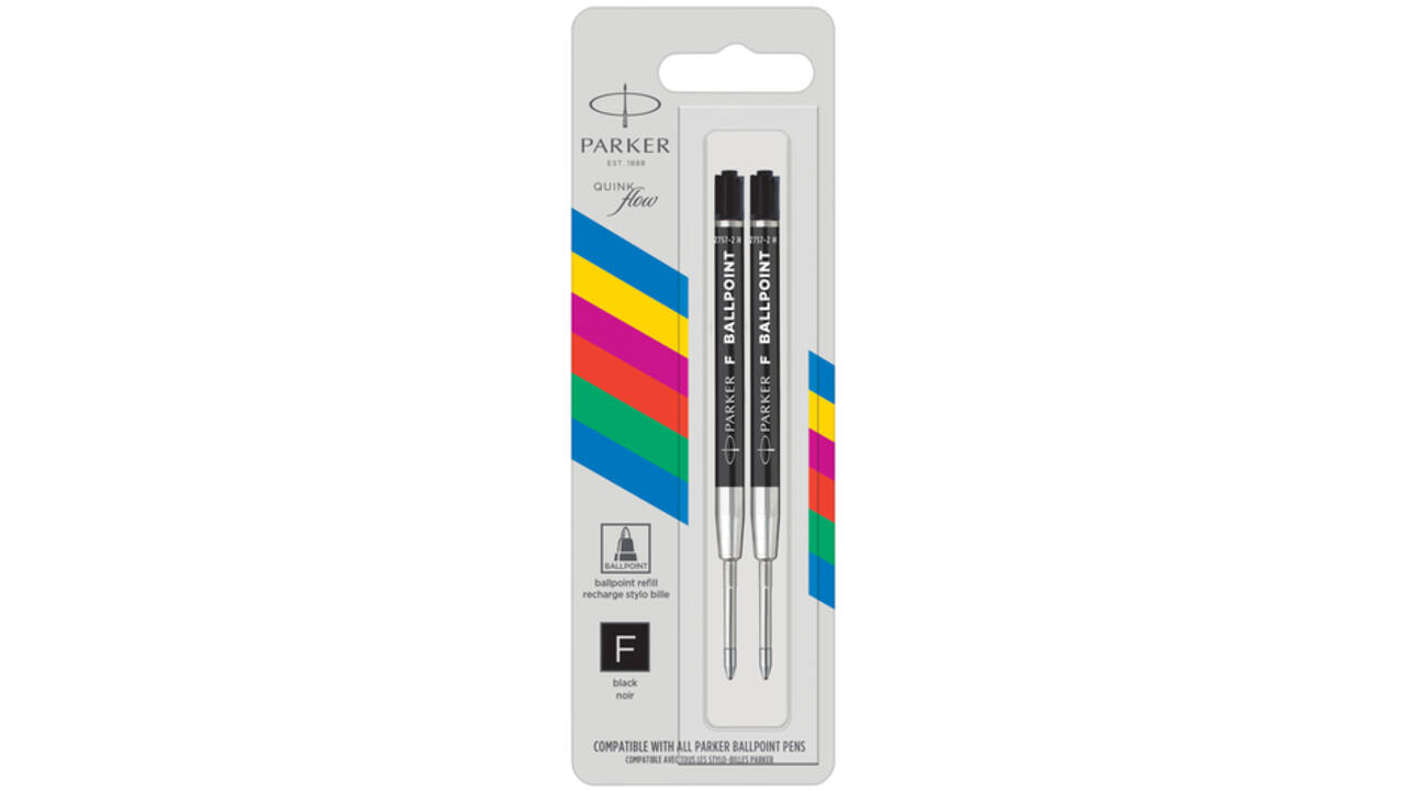 Balpenvulling Parker Economic fijn zwart blister à 2 stuks