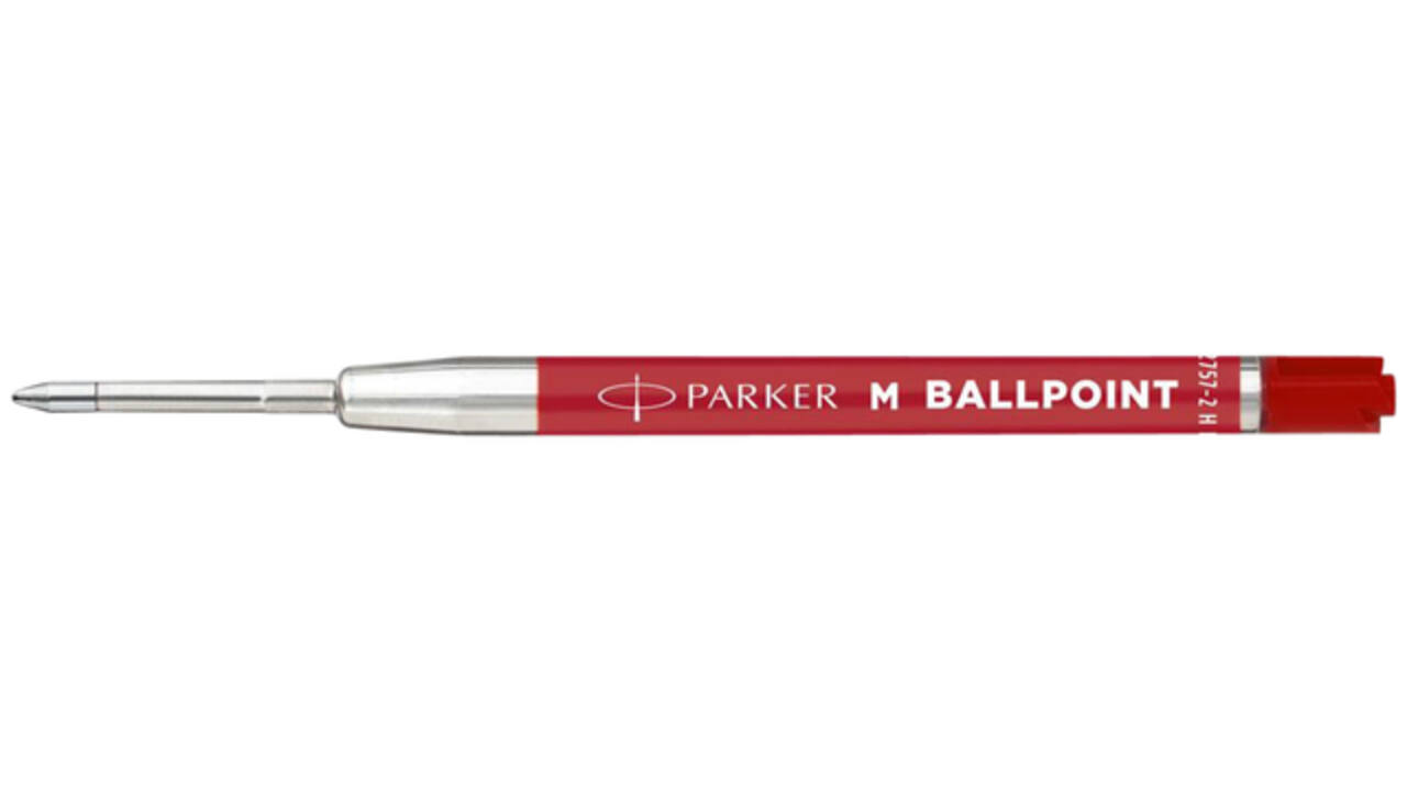 Balpenvulling Parker Economic medium rood blister à 2 stuks