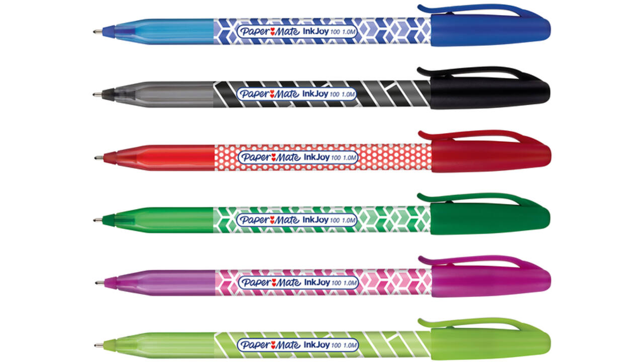 Balpen Paper Mate Inkjoy 100 Wrap set à 6 kleuren 27 stuks