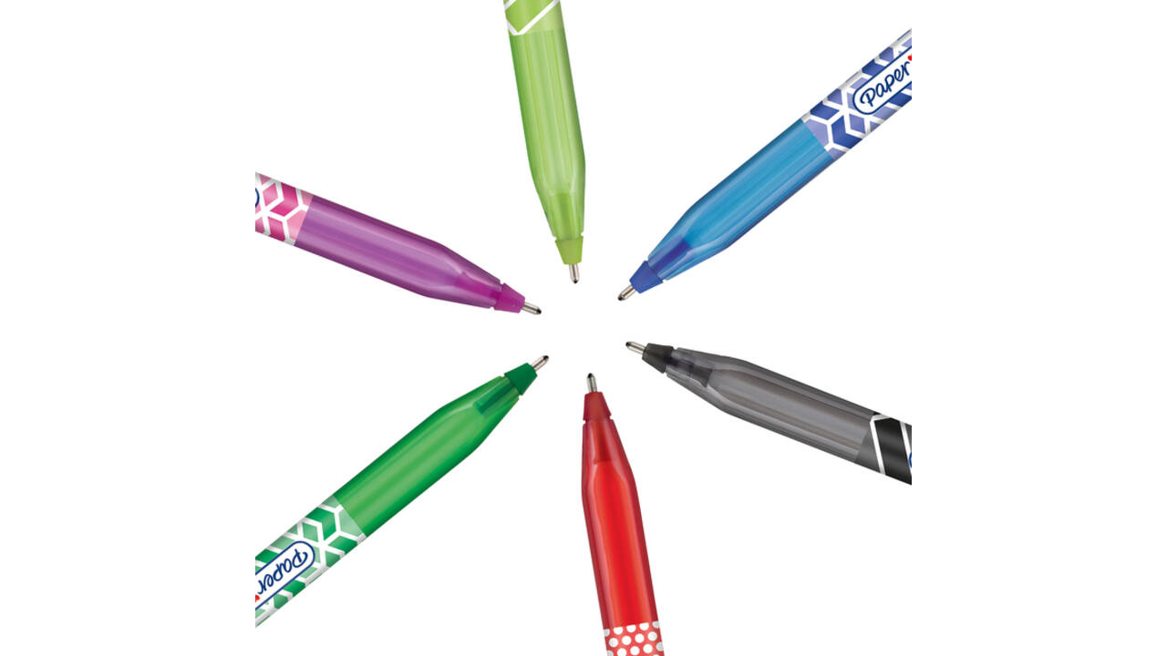 Balpen Paper Mate Inkjoy 100 Wrap set à 6 kleuren 27 stuks