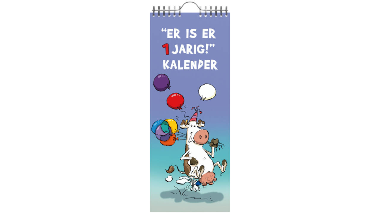 Verjaardagskalender Lannoo Ritstier 130x325 blauw