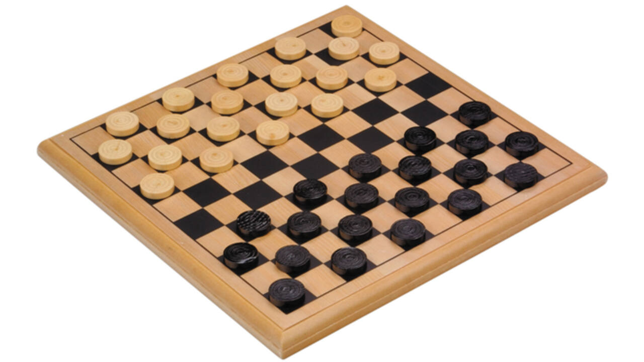 Damspel Longfield Games hout 30x30cm