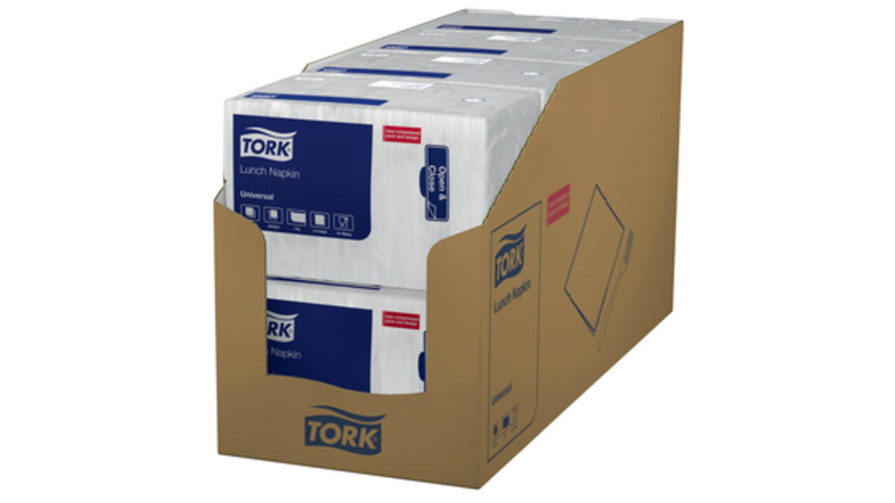 Lunchservet Tork 1-laags 33x33 500st wit 509300