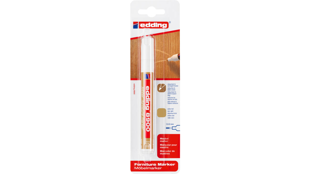 Viltstift edding 8900 meubel rond 1.5-2mm licht eikenhout blister à 1 stuk